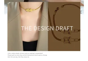 Detail of gold belt buckle pendant necklace with snake chain and S925 stamp engraving