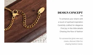 Detail of golden stainless steel necklace lobster clasp and adjustable link chain