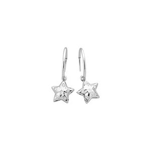 Eleganti orecchini a stella in argento S925 con zirconi su sfondo bianco puro