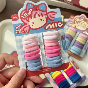 Set of colorful high-elasticity towel hair elastics for kids' daily hairstyling needs
