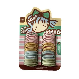 Elastici per capelli colorati macaron per bambini su confezione, set di 4 colori