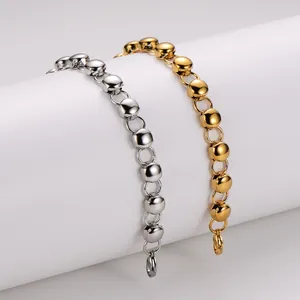 Pulsera de Campana de Acero Inoxidable Redonda Hueca para Mujer Diseño Único Chapado en Oro Minimalista Joyería de Lujo