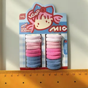 Kids high elastic hair bands set with 18 candy colored seamless ties on display card