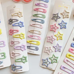 Barrettes à cheveux BB colorées en forme d'étoile et de goutte pour filles