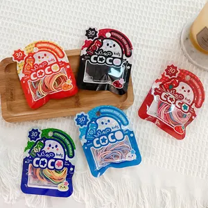 Colorful Small High Elastic Hair Ties Nylon Cartoon Fruit Pattern Hair Bands Hair Scrunchies For Kids Girls Hair Accessories