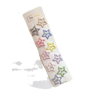 Lot de 10 barrettes à cheveux en forme d'étoile aux couleurs crème macaron pour filles