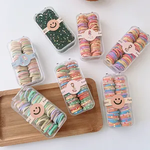 6er-Pack farbenfrohe Kinder-Haargummis in Macaron-Farben und verschiedenen Mustern