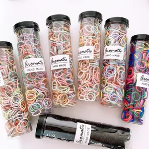 High Elasticity Candy Color Kids Hair Ties In Tube Macaron Small Hair Bands For Baby Girls Women Hair Accessories Set