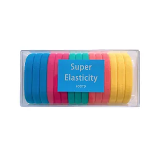 15pcs colorful high elasticity hair ties set in clear box for women and girls