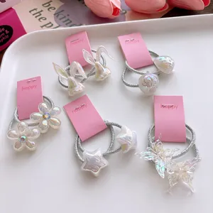 Iriderende Onregelmatige Ster Bloem Konijn Vlinder Haarelastiekjes Set Voor Kinderen Zoet Plastic Hars Elastische Haarbanden Prinses Sieraden Voor Meisjes