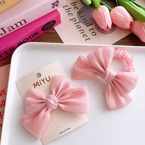 Süße Organza Stereoskopische Schleife Haarspange Für Mädchen Fee Prinzessin Rosa Schleife Haarnadel Haargummi Kinder Haarschmuck