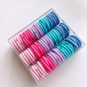 Set de gomas para el pelo de colores para niñas en caja de almacenamiento transparente