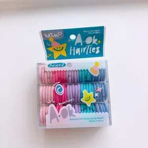 Coleteros elásticos de colores para bebés en caja transparente para niños pequeños