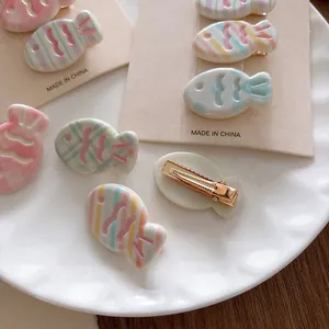 Barrettes à cheveux mignonnes en forme de poisson aux couleurs macaron doux