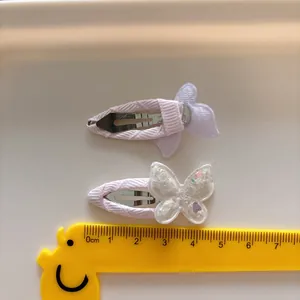Barrettes à cheveux papillon rose mignonnes pour filles avec paillettes cœur et étoile