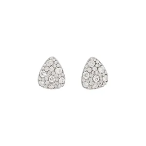 Eleganti orecchini a lobo a goccia color argento con scintillanti zirconi cubici