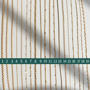 Collana in Acciaio Inossidabile Minimalista per Donna Placcata Oro 18K Figaro Corda Scatola Serpente Onda d'Acqua Gioielli di Moda