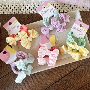 Élastiques à Cheveux Nœud en Tissu Doux pour Filles Petits Chouchous Frais Porte-Queue de Cheval Accessoires de Cheveux Fait Main