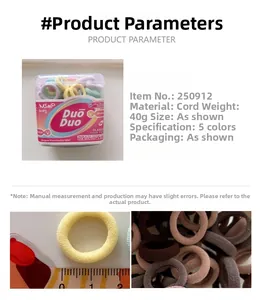 Detailansicht der 5-farbigen elastischen Haargummis in einer transparenten Box