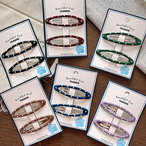 Fermagli Per Capelli BB Ovali A Pois Coreani In Smalto Di Ferro Accessori Per Capelli Decorativi Dolci Per Donne Ragazze