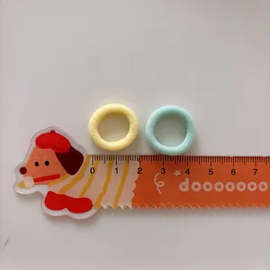 Mini-Haargummis für Kinder aus elastischem Frottee in Gelb und Grün, 2cm groß