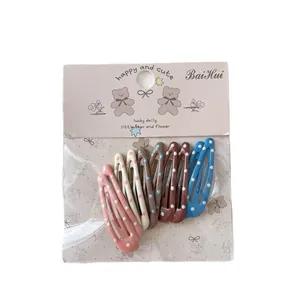 Lot de 10 barrettes cheveux BB en métal à pois colorés pour filles motifs étoiles