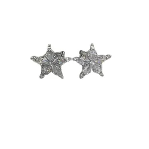 Elegant sparkling star-shaped zircon ear bone clips designed for non-pierced ears women