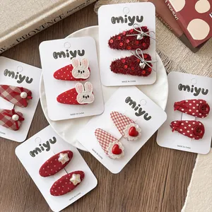 Fermagli per Capelli Rossi con Fiocco per Ragazze Pois Plaid Stella Ricamo Coniglio Forcine Paillettes Finta Perla Artificial Accessori Capelli