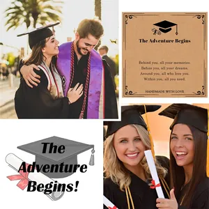 Inspirational graduation gift card with quote for compass pendant bracelet jewelry