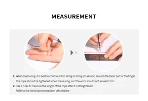Detailed guide showing how to measure finger circumference for a C-shaped pearl ring