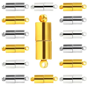 Zylindrische Magnetverschlüsse in Gold und Silber für Halsketten und Armbänder als Zubehör