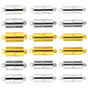 Polierte zylindrische Magnetverschlüsse in Gold und Silber für DIY Schmucksets