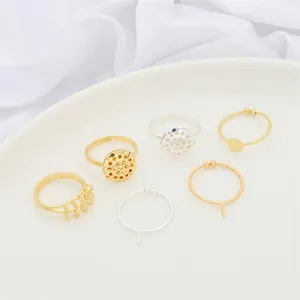 Assortiment 14K goud en zilver vergulde verstelbare ringbases voor DIY sieraden maken