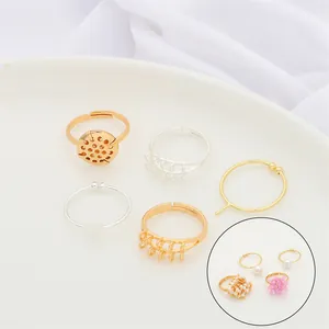 Verstelbare goud en zilver 14K vergulde ringen voor DIY sieraden accessoires