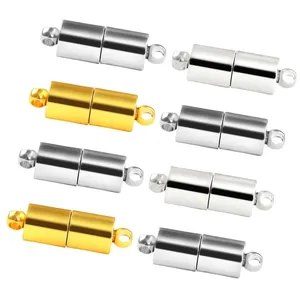 Zylindrische Magnetverschlüsse in Gold und Silber für DIY-Halsketten und Armband-Zubehör