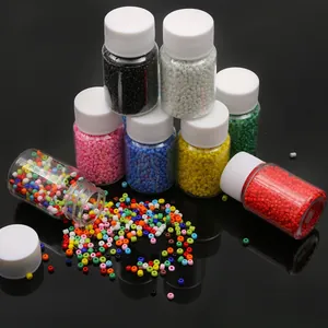 DIY glass seed bead set in small bottles for bracelets and handcrafted jewelry making