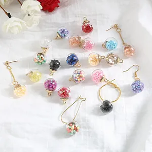 Colorful star glitter filled glass ball charms for DIY handmade jewelry earring making