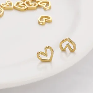 Γεωμετρικό Μενταγιόν Καρδιά 14K Επιχρυσωμένο Χάλκινο Κοίλο Καρδιά Charms για DIY Κολιέ Βραχιόλι Κατασκευή Κοσμημάτων Χειροποίητο Αξεσουάρ