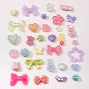 Bunte Acrylperlen in Blumen- und Tierform für DIY-Schmuck und Bastelzubehör-Sets