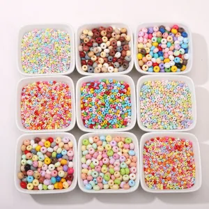 Premium colorful glass seed beads set for DIY jewelry making in multiple color palettes