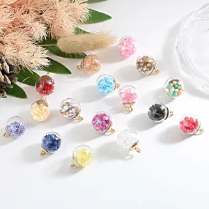 Transparent star sequin glass ball pendant for handmade jewelry making and DIY earrings