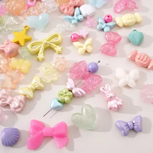 Bunte Acryl-Blumen- und Perlenmischung für DIY-Armbänder und Schmuckherstellung-Set