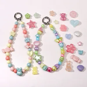 Bastelset mit Acrylperlen Schleifen und Hasen für DIY Armbänder und Modeschmuck