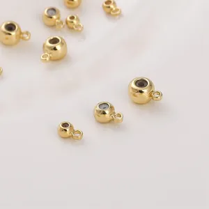 Ensemble de trois tailles de perles de silicone dorées 14K pour la création de bijoux DIY