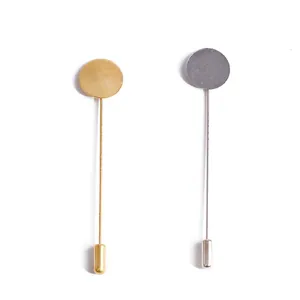 DIY Schmuckherstellung Legierung Anstecknadel Brosche Basis Mit Künstlicher Perle Rundes Tablett Lange Sicherheitsnadel Handwerk Zubehör Packung