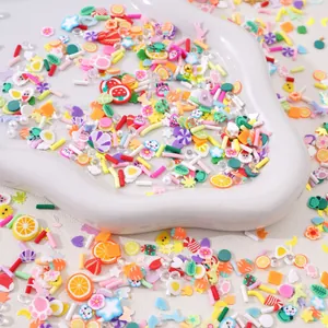 Tranches de pâte polymère colorées fruits et fleurs pour bricolage et déco de coque
