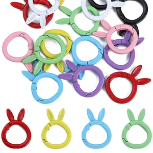 Legering Konijnenoor Veerring Sleutelhanger Gelakt Metaal O-Ring Gesp Voor DIY Sieraden Maken Tas Hanger Sleutelhanger Accessoire