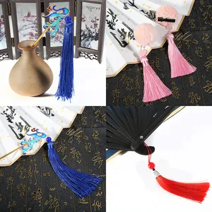 Ancient style hair stick set with phoenix design and colorful silk tassels
