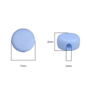 Perline in acrilico blu chiaro opaco 7x4mm piatte tonde per gioielli fai da te