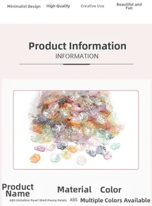 Tableau détaillé des pétales de pivoine en nacre ABS irisée pour la création de bijoux DIY